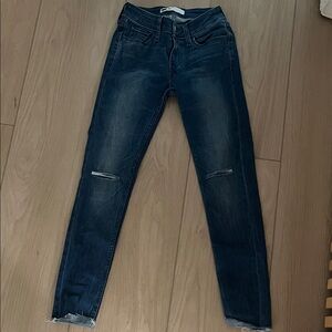 Levi's Dark Blue Ripped Skinny Jeans